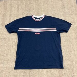 Vintage Fox Racing Shirt Mens XL Blue 1990s Striped Moto Mountain Biking